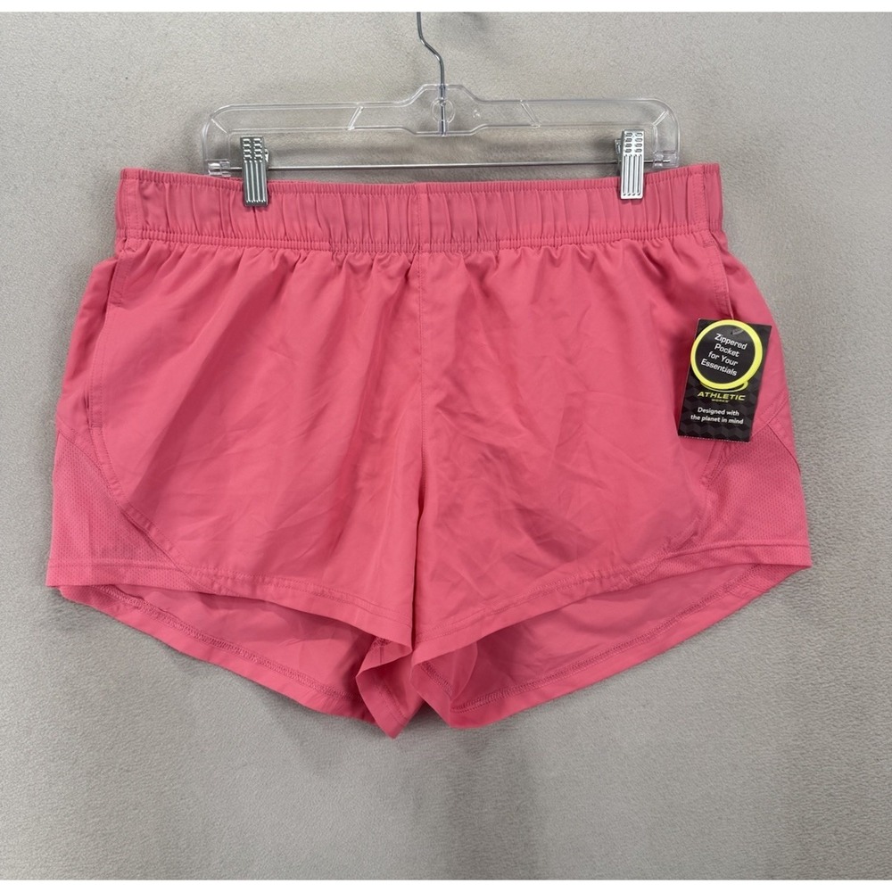 Athletic Works Womens Running Shorts L 12-14 Pink Mesh Activewear NWT Athletic